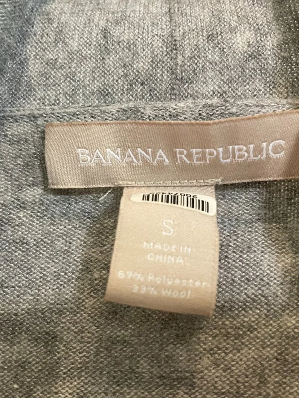 Vintage Banana Republic Wool Cardigan Grey Sz S